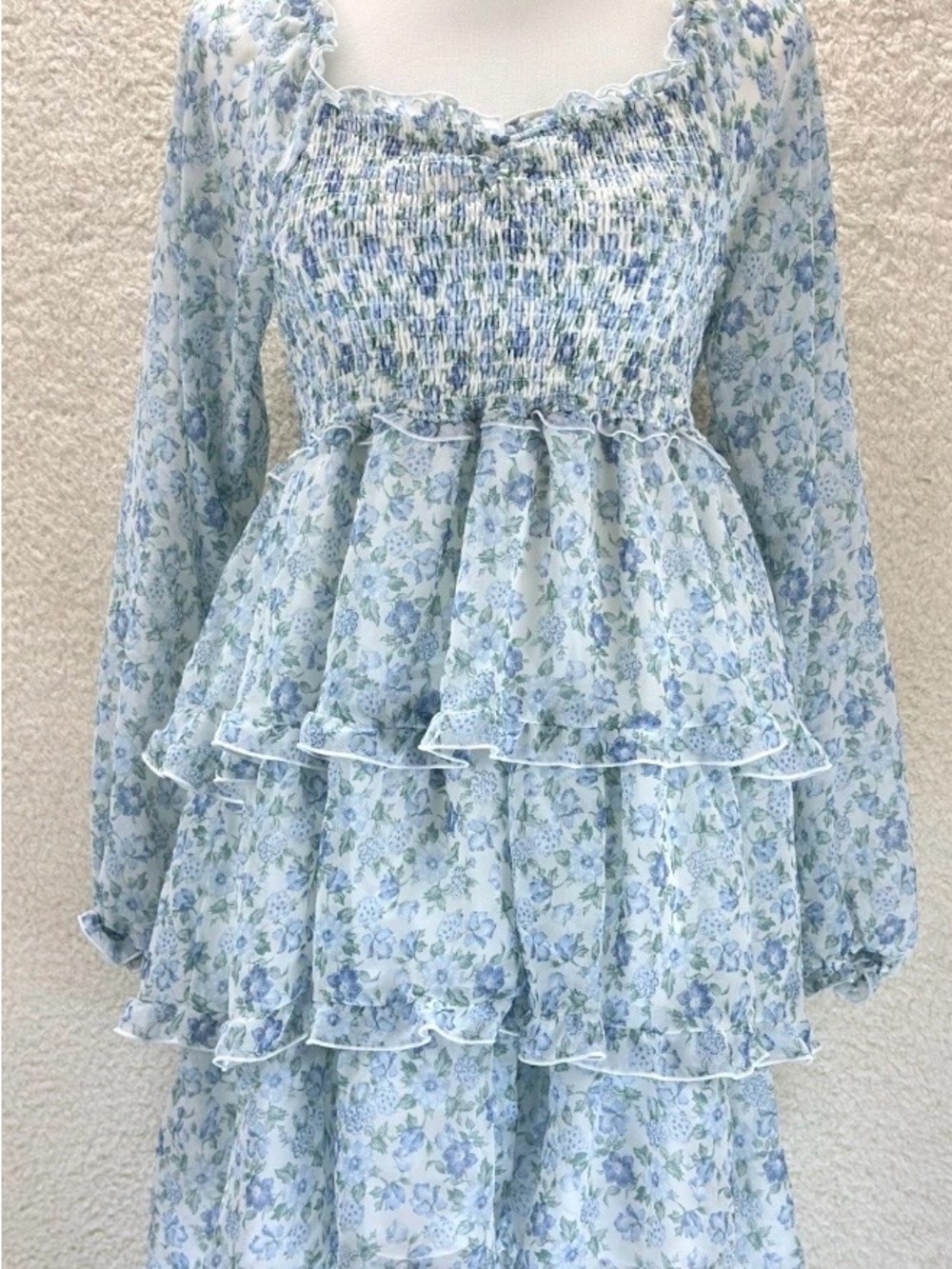 Ultra Flirt Floral Ruffle Tiered dress